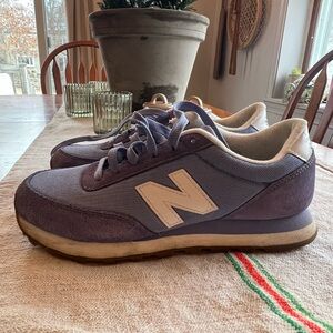 New Balance Lavender and Cream Sneakers